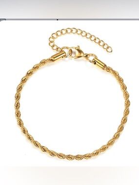 Gold Rope Chain Bracelet - Women's Jewelry